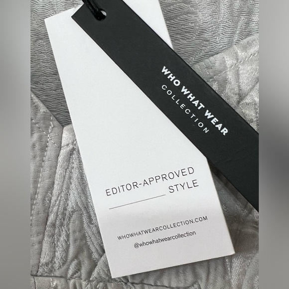 Who What Wear Collection Cropped Puff Sleeve Top Oyster XS - Picture 8 of 13